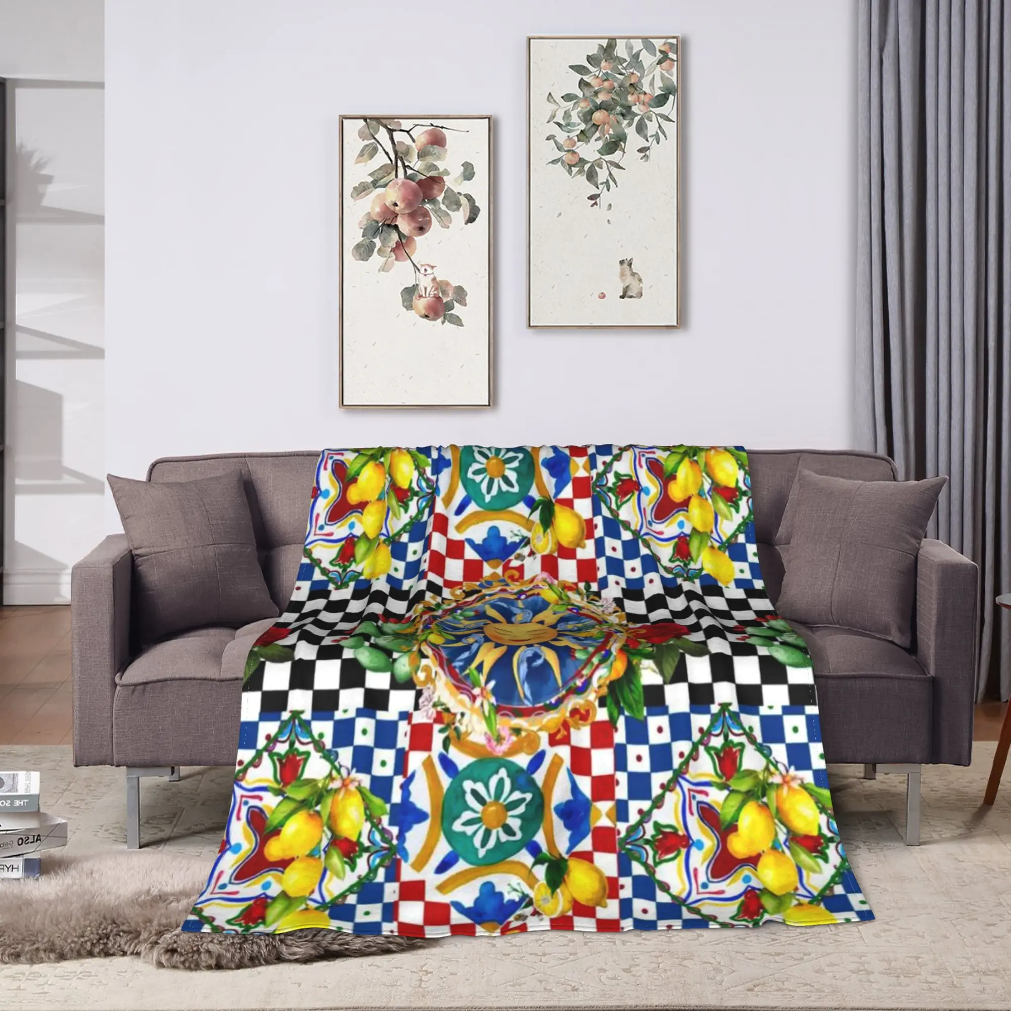 Italy Cute Print Sicilia Sicily Love Trinacria Blankets Warm  Throw Blanket Autumn Boy Girl Outdoor Camping Bedspread