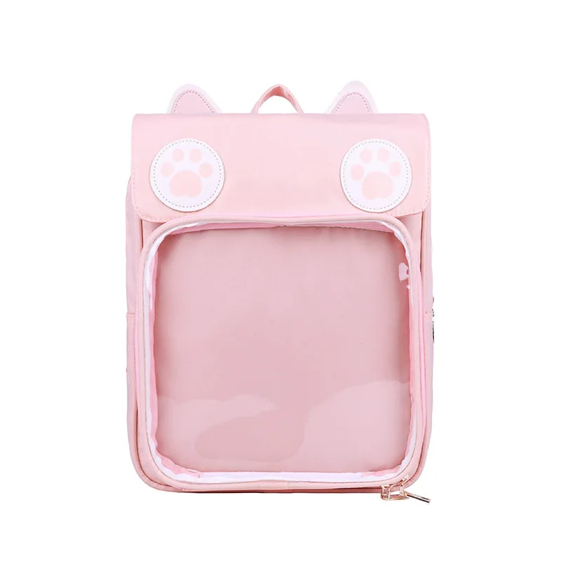 Sac à dos Transparent Kawaii pour femmes et filles, joli sac à bandoulière pour étudiants, sac à main japonais, sac d'école de voyage