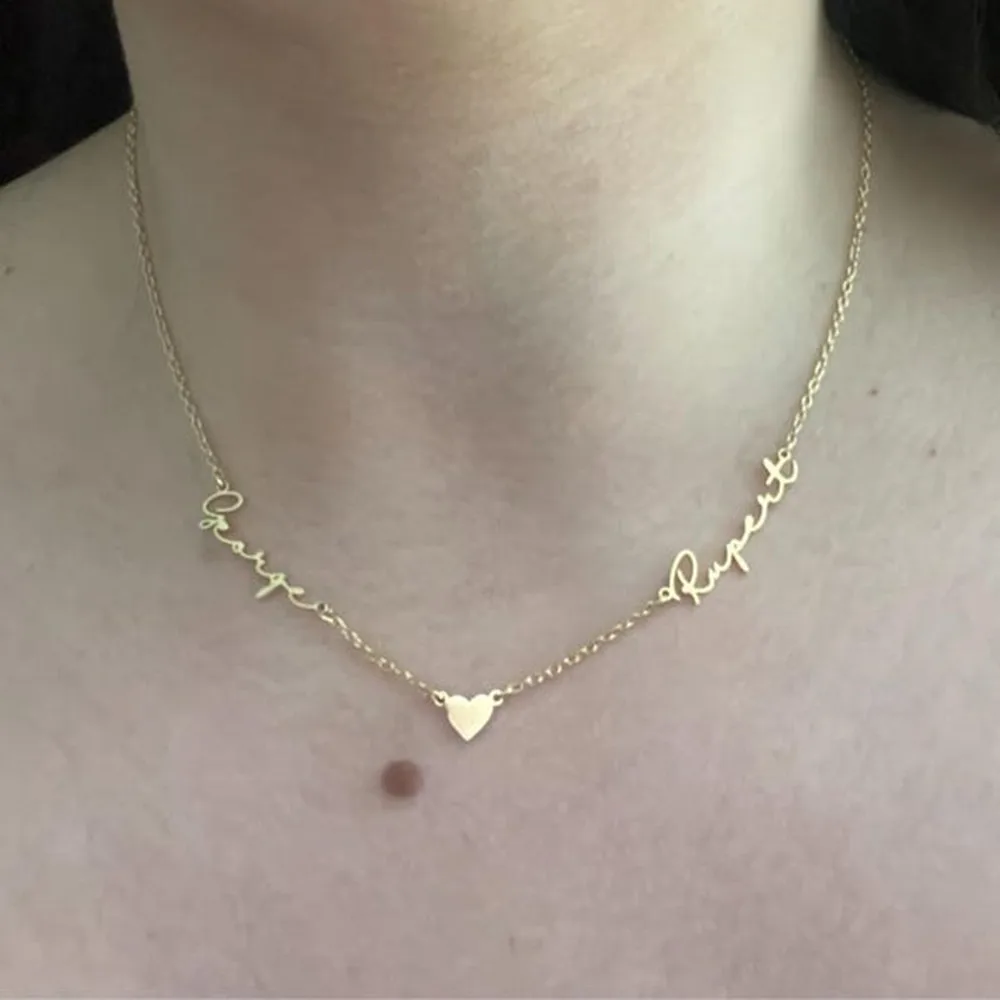 

Custom Heart Necklace Personalized Jewelry Customized Multiple Name Necklace Mom Kids Girlfriend Anniversary Gift
