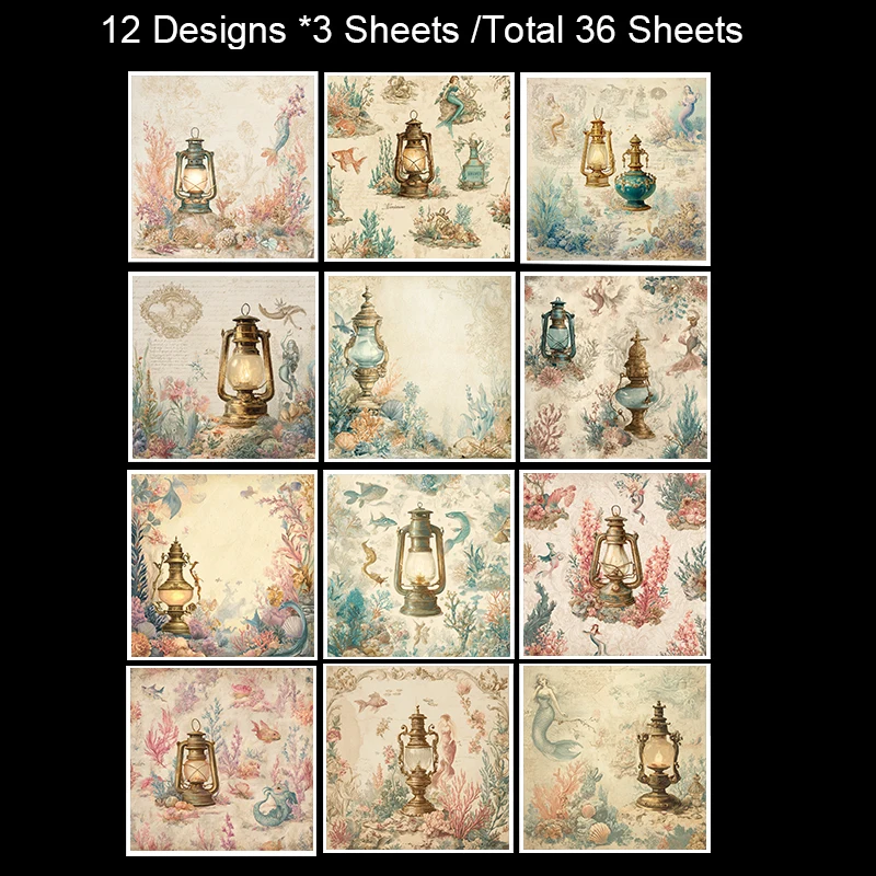 36 Sheets 6"x6" Scrapbook Paper: Minimalist Line/Geometric Prints for Scrapbooking, Origami & Modern Planner .