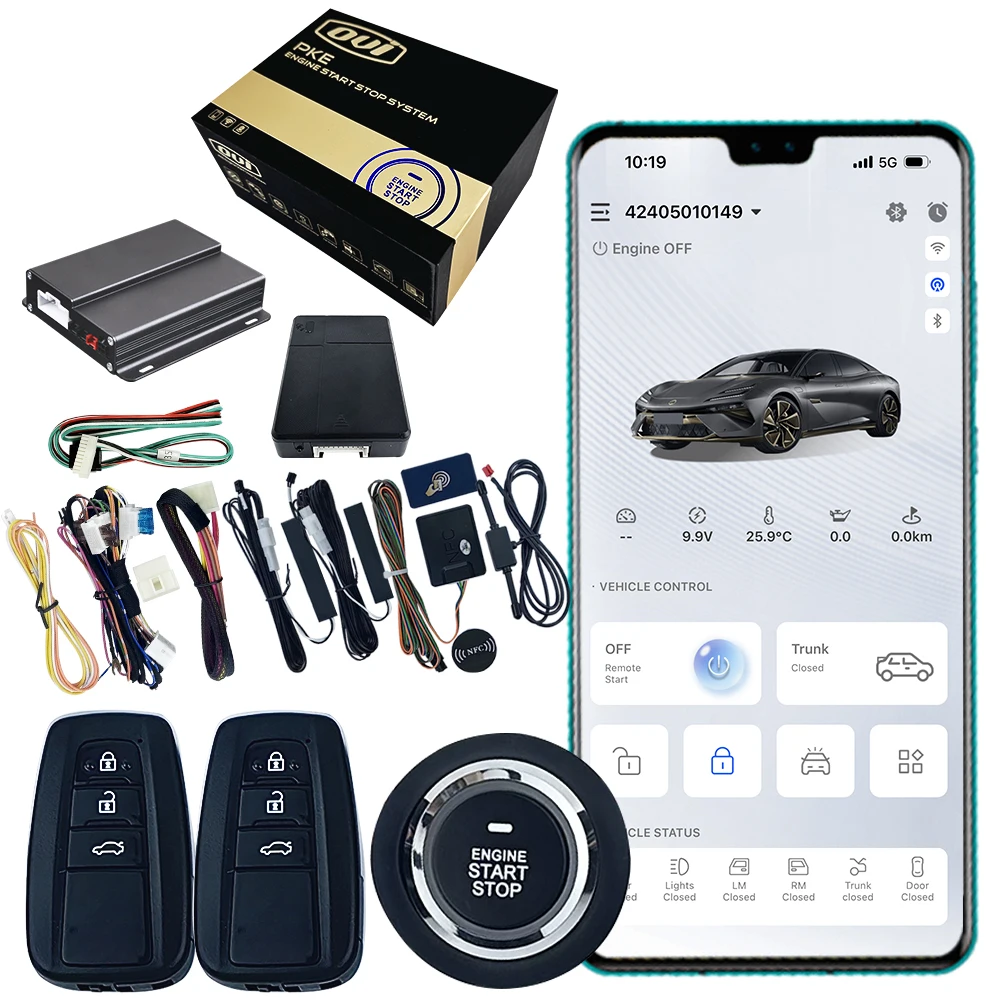 2026 Smartphone APP GPS Digital Key Keyless Car Starter Remote Start Car Keyless Entry System Push Button Start