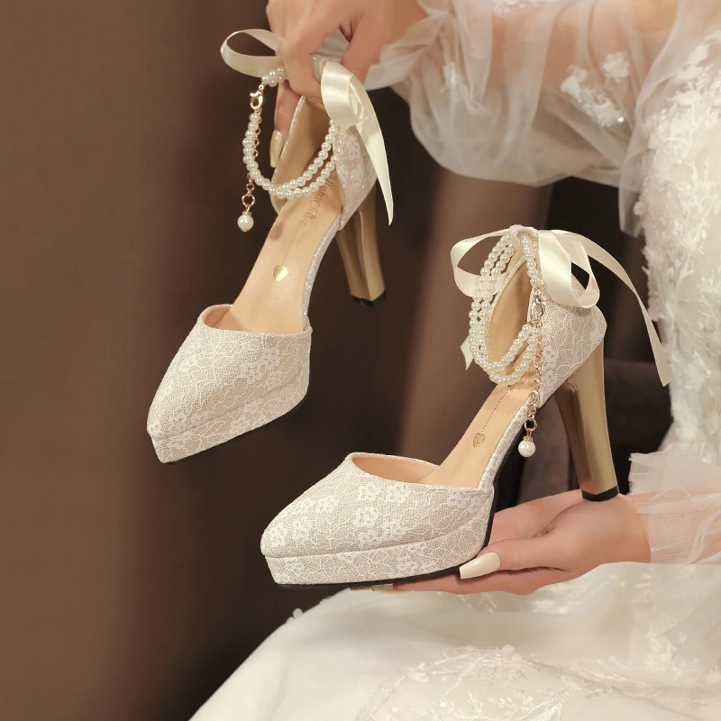 

Spring and Autumn Bow Super High Heel Single Shoes Women's Shoes