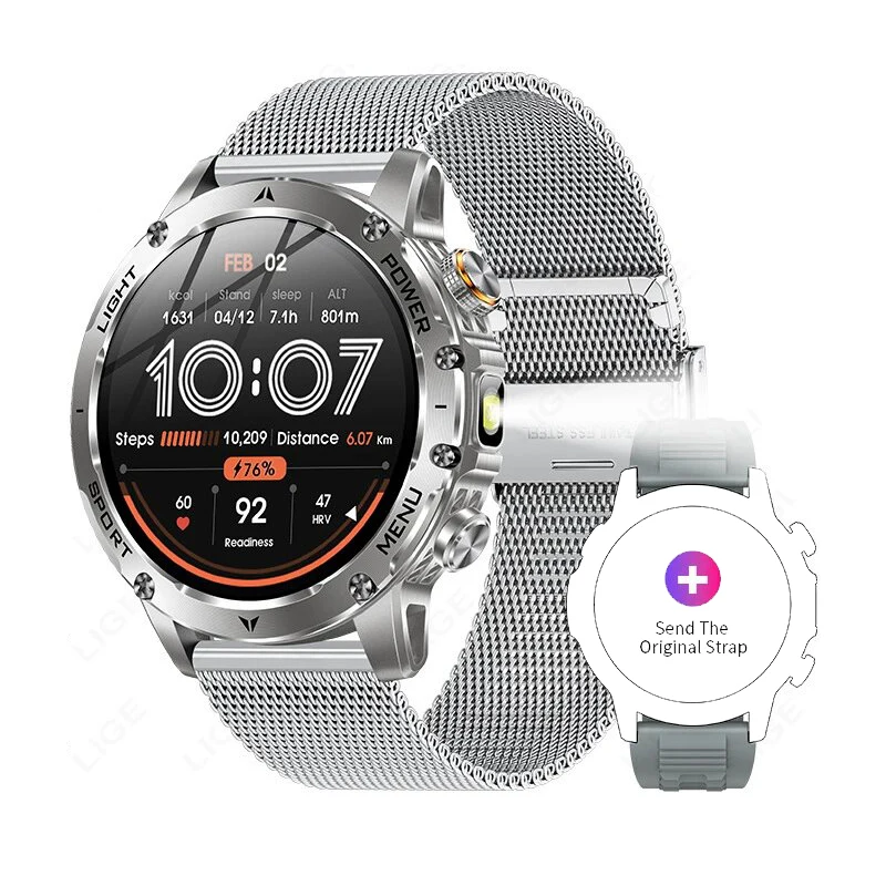 

2026 NEW Smartwatch 1.70''HD screen 1000mAh Large battery Sports Modes Health monitoring Bluetooth call Waterproof GPS man woman