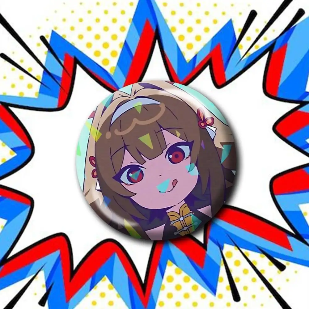 Ye Shunguang Game ZenlessZZ Customizable Round Brooch Pins, Personalized Badges With Broken Glass Design Fashion Accessory