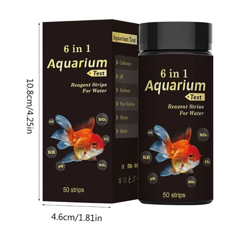 50 Uds 6 en 1 tiras prueba para acuario juego prueba para pecera prueba agua acuario Dropsale