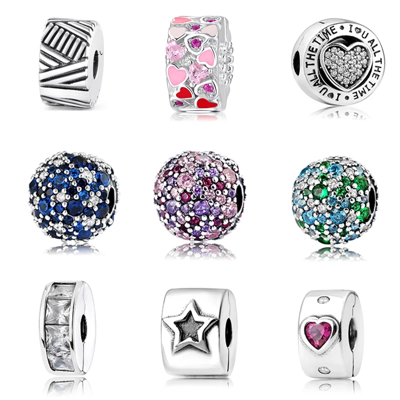 2026 Fashion Charms Round Clips Lock Beads Real 925 Sterling Silver Bead Fit Original JIUHAO Bracelet Bangles Jewelry Making
