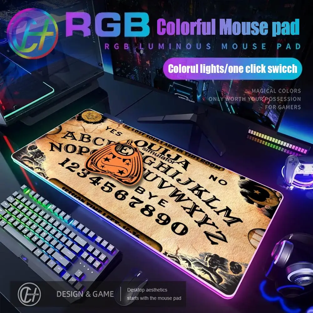 

XXL HYBXAXC Gamer Ouija Gaming Accessories Mouse Pad RGB Gaming Mouse Pad Desk Mat HD Gamer Large LED Light XXL 900X400X3MM