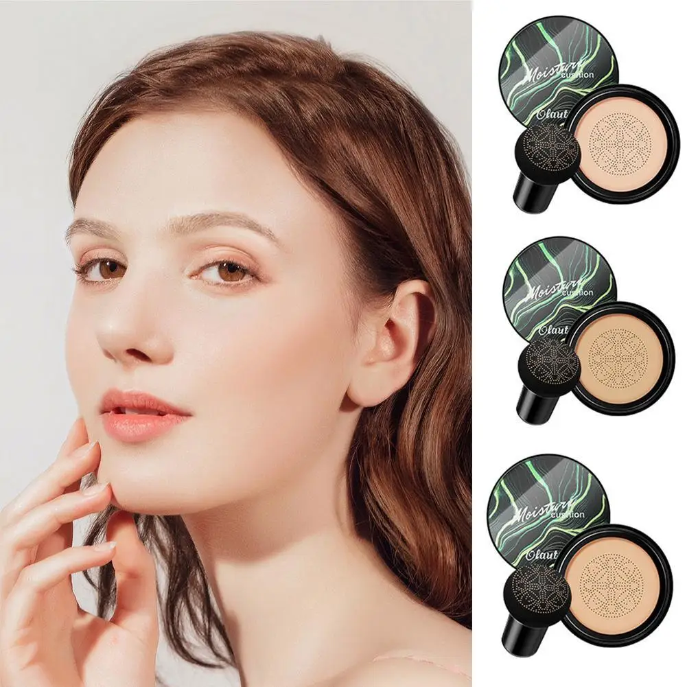 BB Air Cushion Foundation Mushroom Head CC Cream Concealer Cosmetics Face Brighten Tone Makeup Base Whitening Waterproof Z4Y7