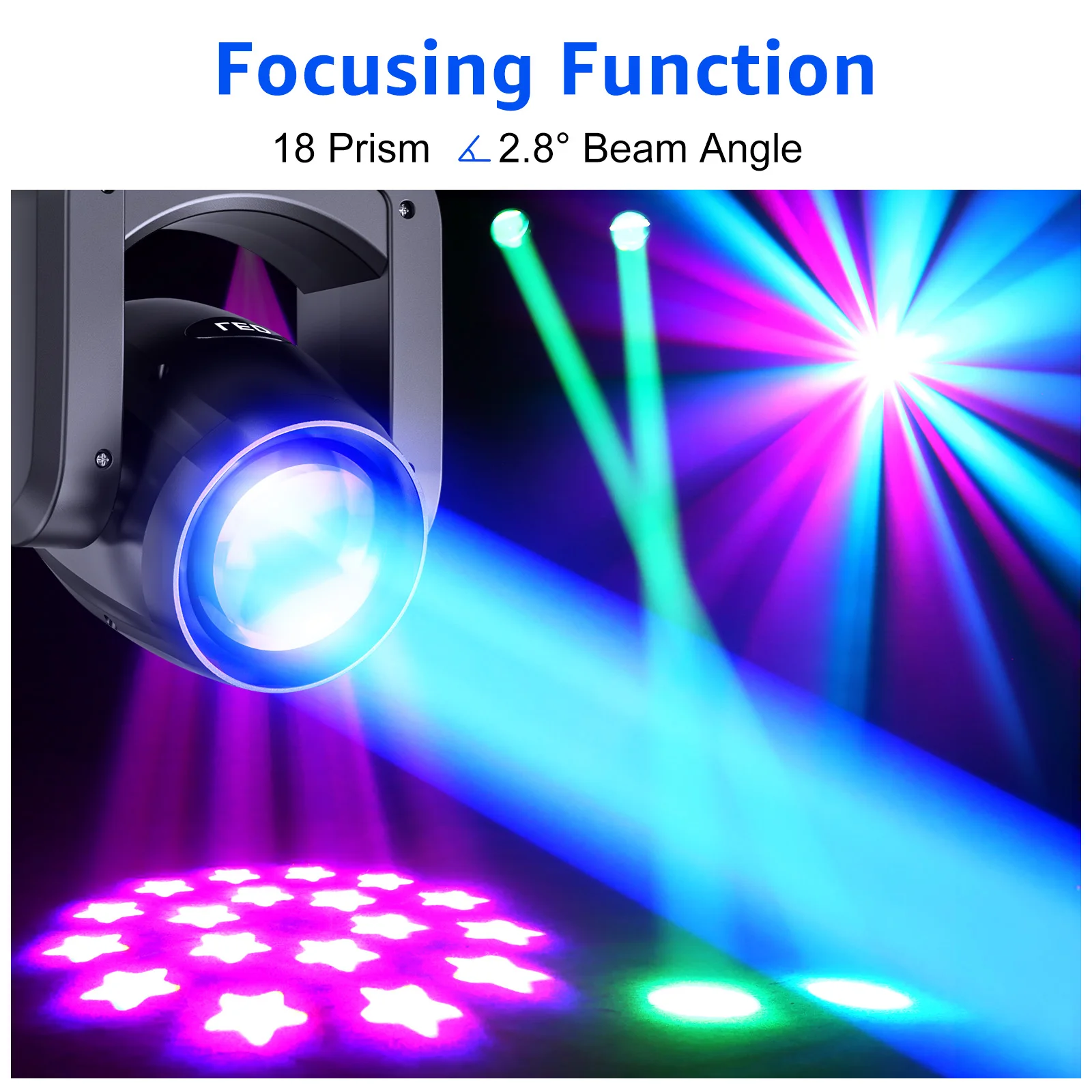 150W Moving Head LED DMX512 Spot Beam RGBW Wash GOBO 18 Prism Dj Disco Stadium Party Light for Wedding Light Show Bar Club