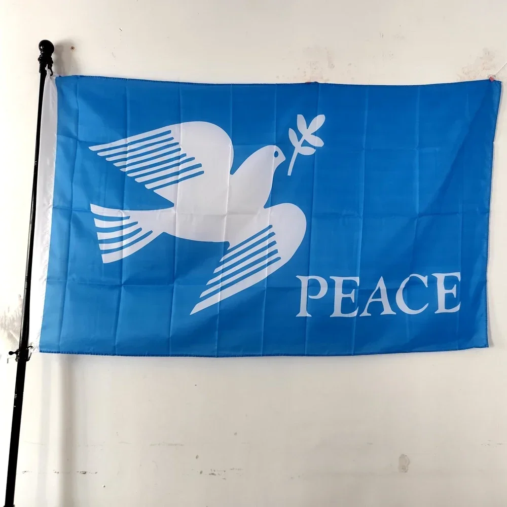 Peace Dove Flag Polyester Banner – Home Decor Outdoor Decor Peace & Love World Earth Theme Indoor Outdoor Use
