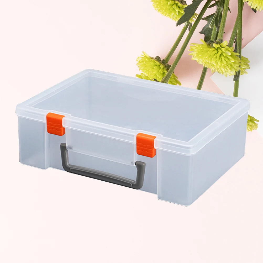 

Rectangular Plastic Storage Boxes Stackable Containers Portable Transparent Hard Plastic Hinged Lid Puzzles Crayons Figures