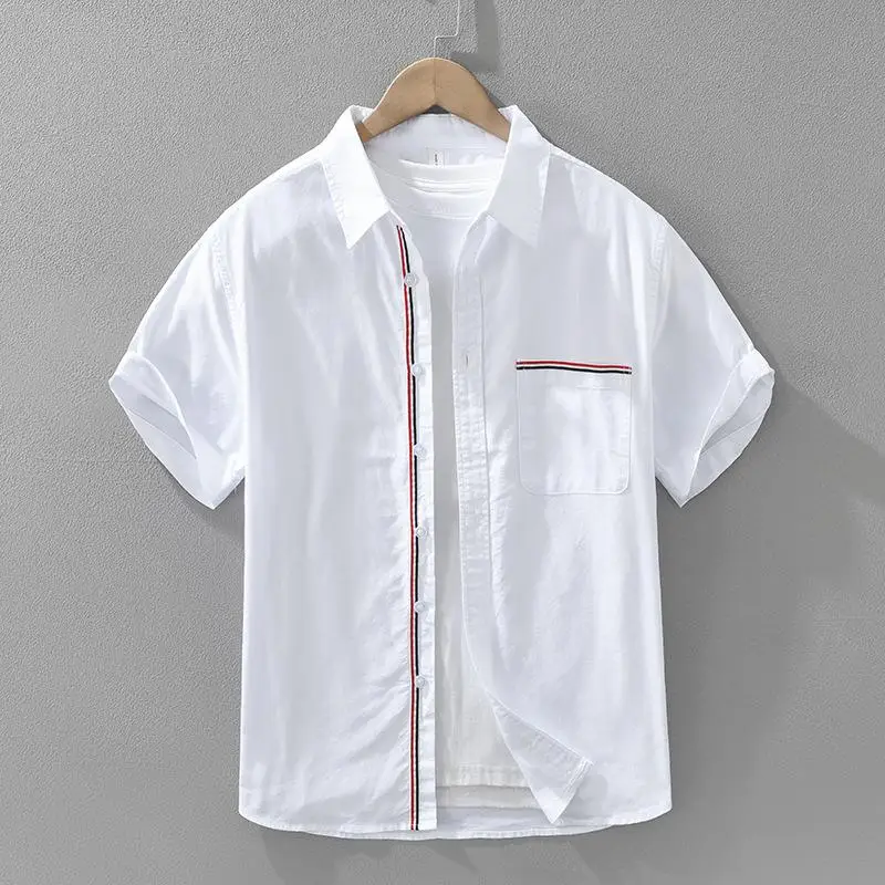 

Color Block Short Sleeve Men's Shirt Mens Top Casual Everyday Comfortable Non-iron Treatment Other Fabric Pocket Design
