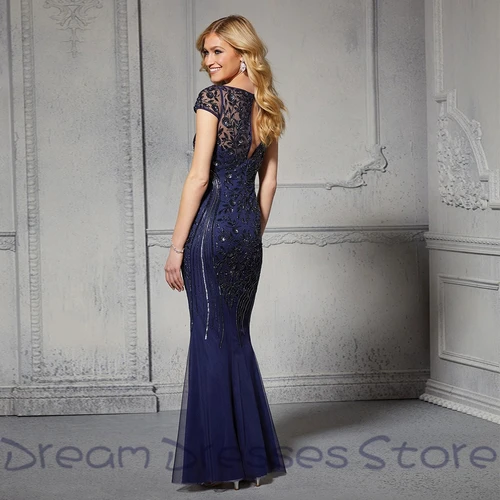 Imagen 2 del producto Vestido de madre de novia de satén con apliques de cinta, sin mangas, espalda abierta, largo hasta el suelo, vestido de encaje para boda, personalizado, verano, Mère Formelle