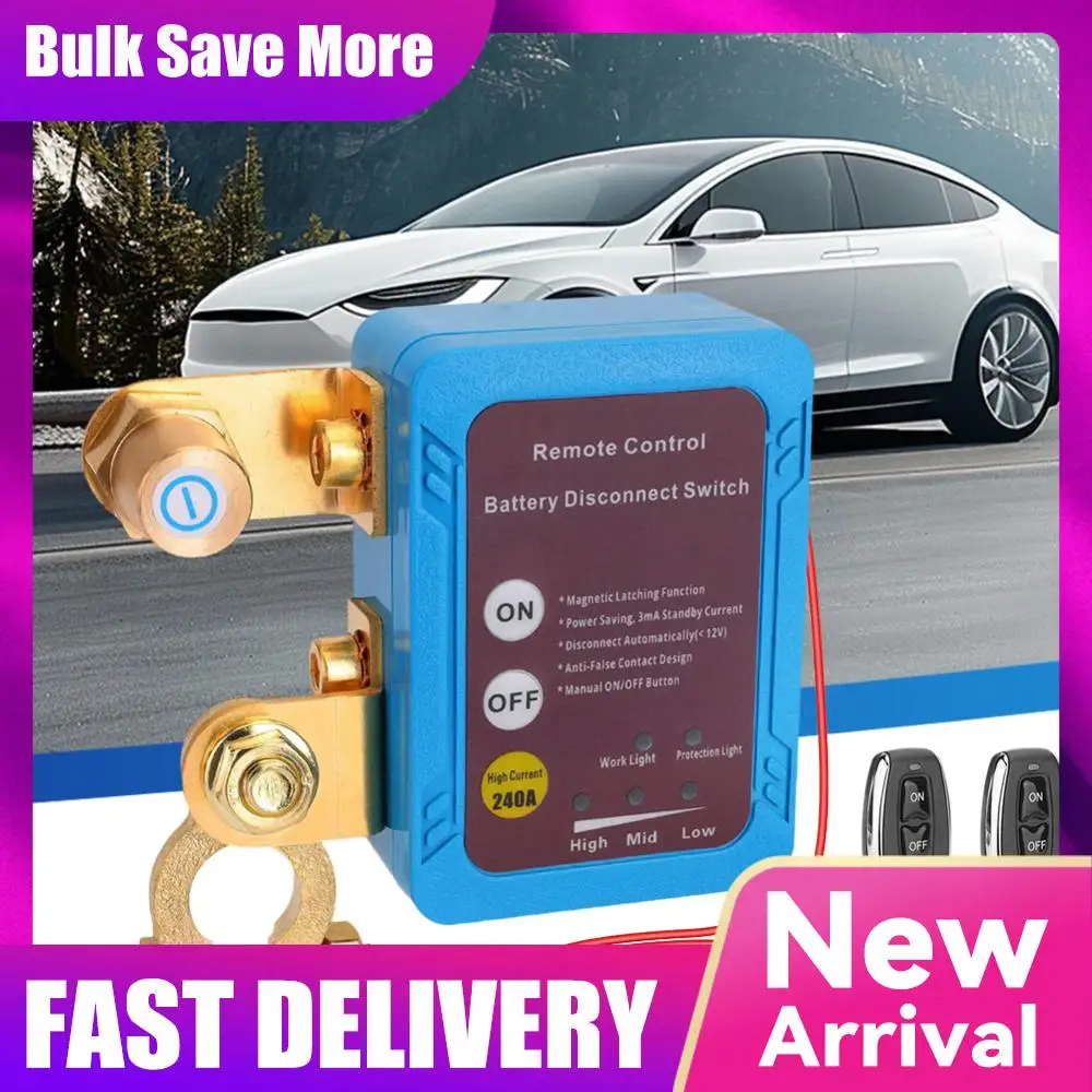 

12 В/240 А беспроводной двойной дистанционный износостойкий автомобильный аккумулятор, реле, главный выключатель для лодок, автофургонов, прицепов, мотоциклов