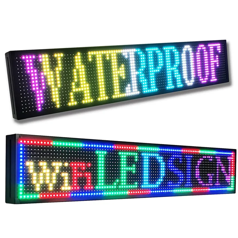 Outdoor Full Color P10 Wifi Scrolling Texts Messages Board Programmable Led Sign (1320x200mm)