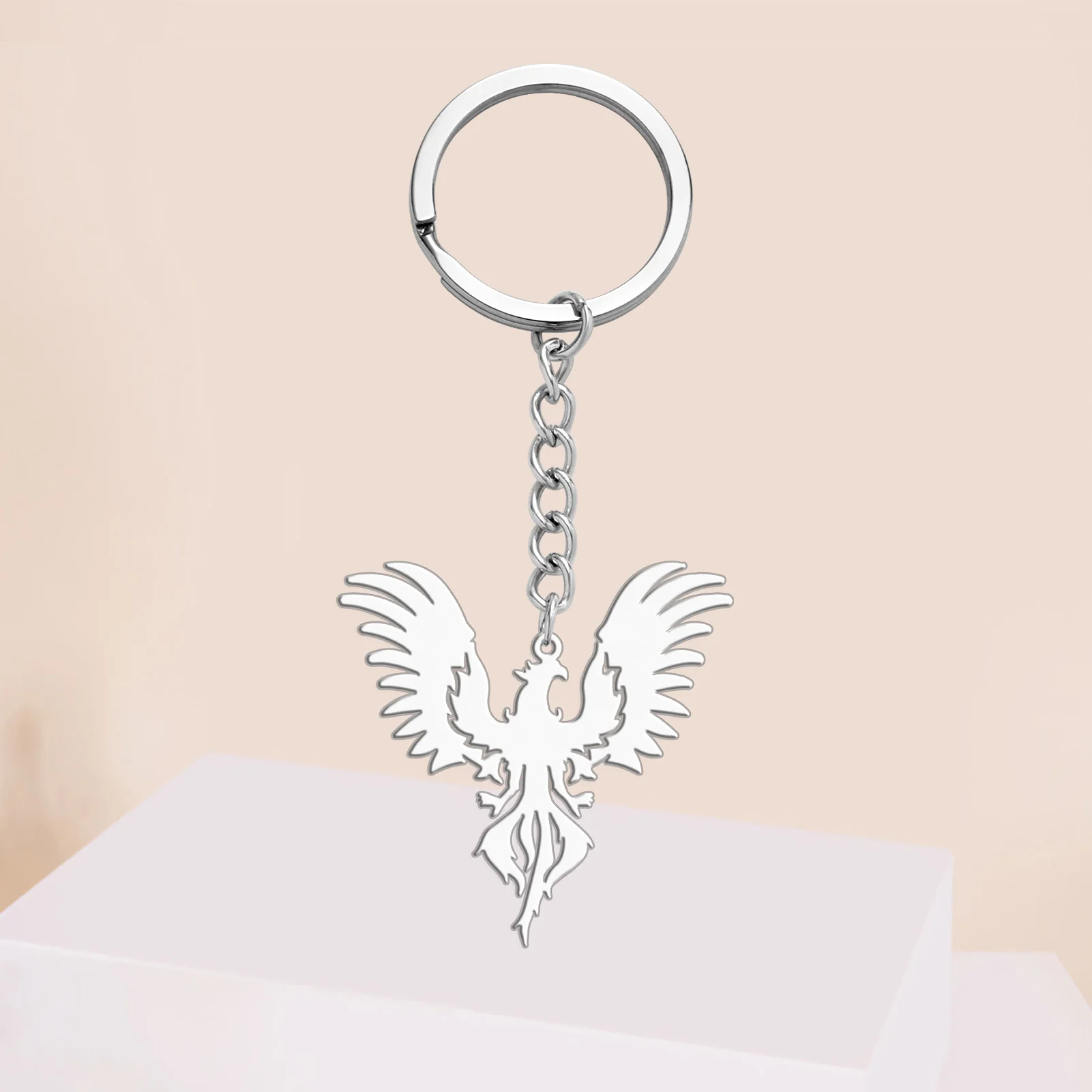 COOLTIME Edelstahl Schlüsselanhänger Tier Phoenix Adler Anhänger Tasche Auto Schlüsselanhänger Zubehör Schmuck Geschenk – Detail 7