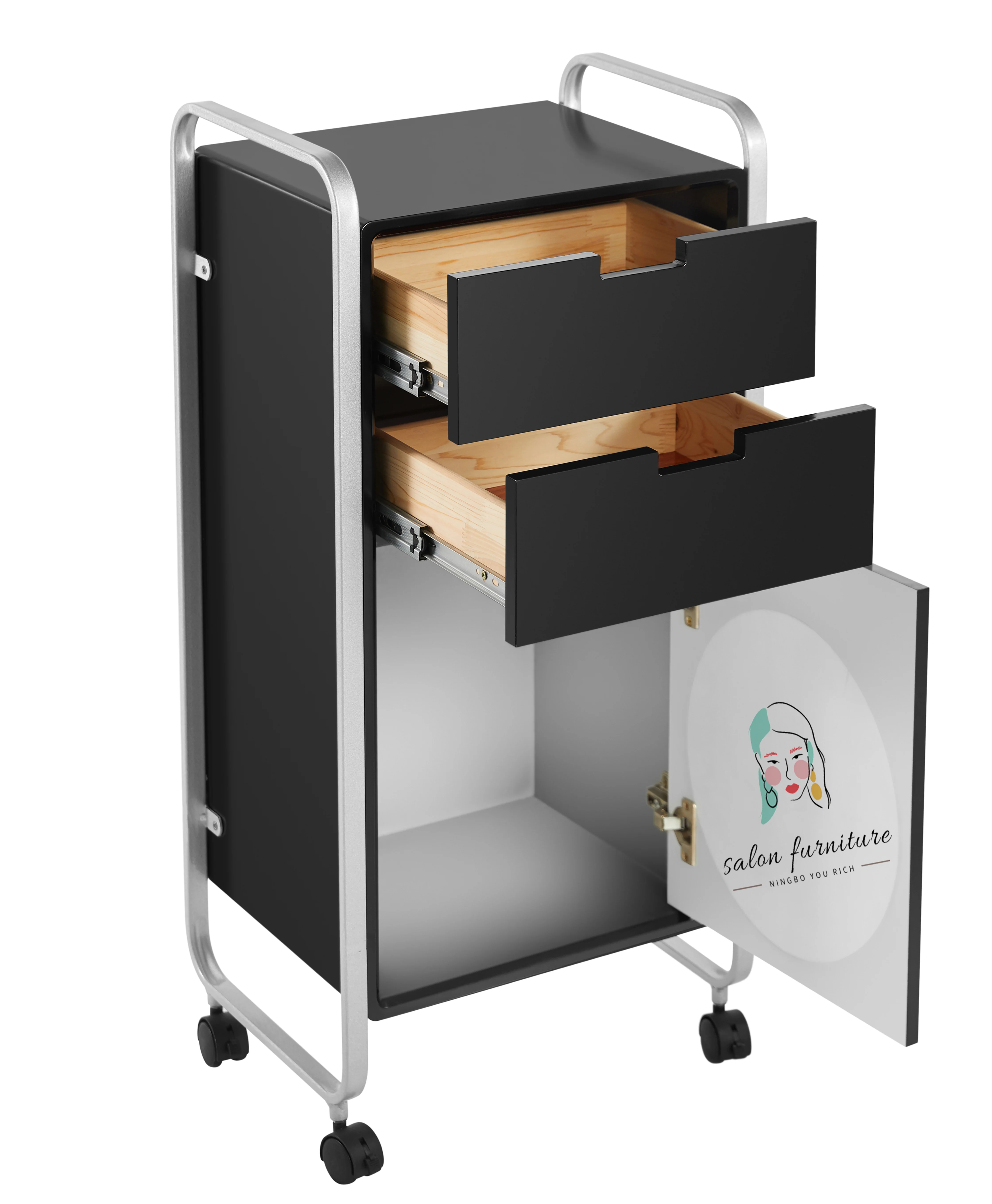 

Высококачественная запираемая тележка-этажерка из МДФ для салона красоты, деревянная профессиональная тележка для парикмахерской, для спальни или гостиной, современный дизайн