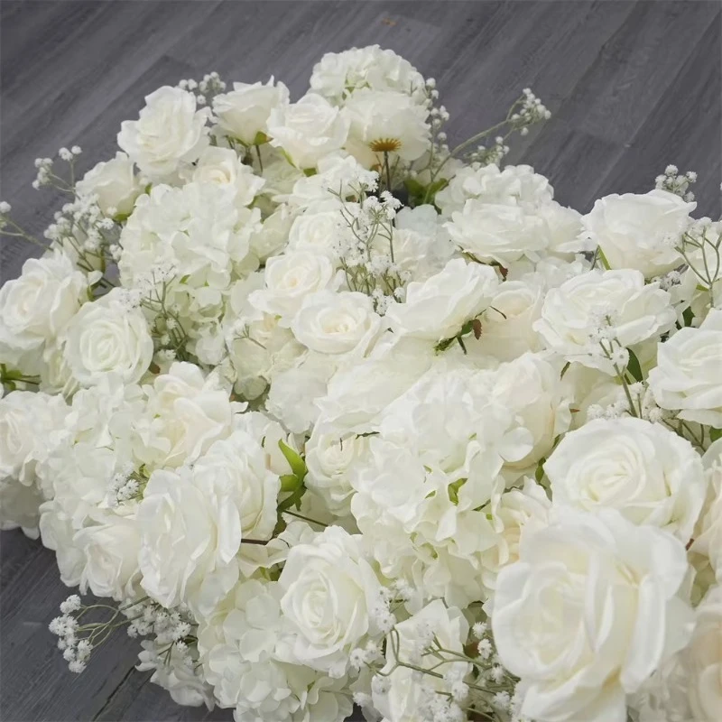 High quality realistic white flower wreath birthday ornament 200cm table flower ornament floral decoration supplies