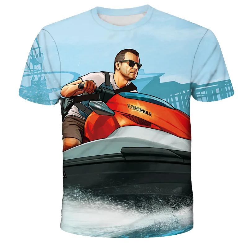 Grand Theft Auto Game GTA 5 Summer Children\'s clothing 3D Print Kids T Shirt Fashion Casual Cartoons T-shirt Boy Girl Tops