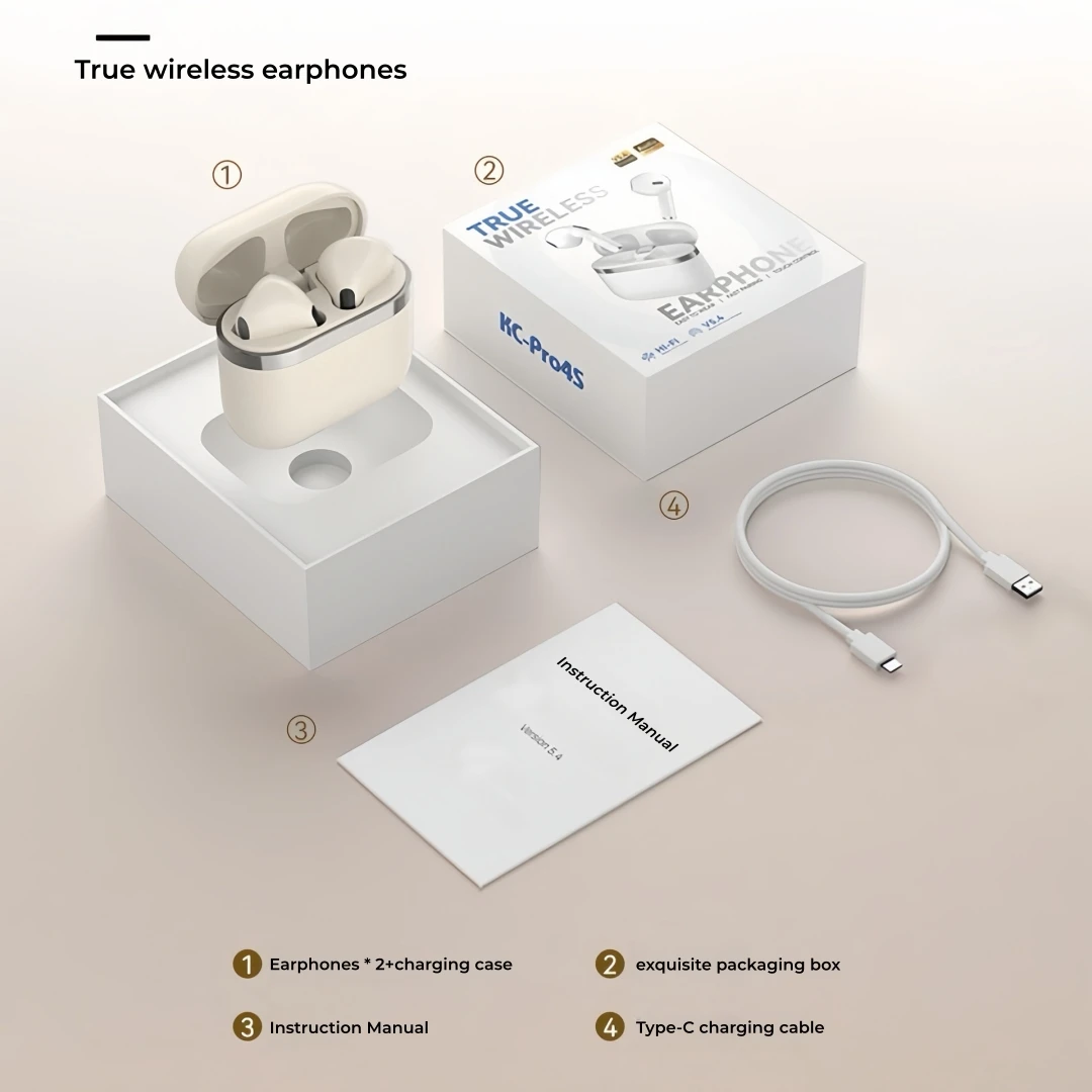 True Wireless Bluetooth 5.49 Earphones with a 72 Hour Battery Life, Semi In Ear Bluetooth Earphones for Christmas and Birthday