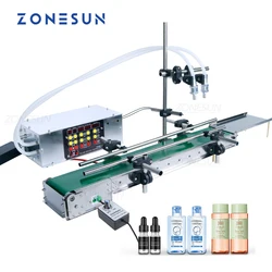 ZONESUN 2 Heads Automatic Milk Juice Drink Beverage Bottle Small Scale Filling Machine Water Filler