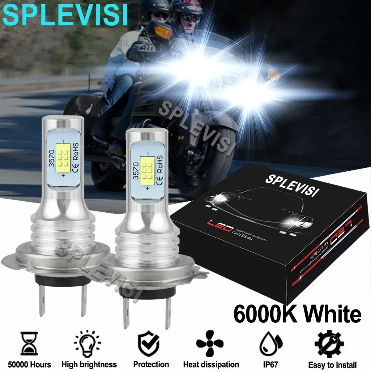 

2x White Motorcycle LED Headlights For Honda Goldwing F6B GL1800B 2013-2016 Silver Wing 600FSC600 2002-2006 2007 2008 2009 2010
