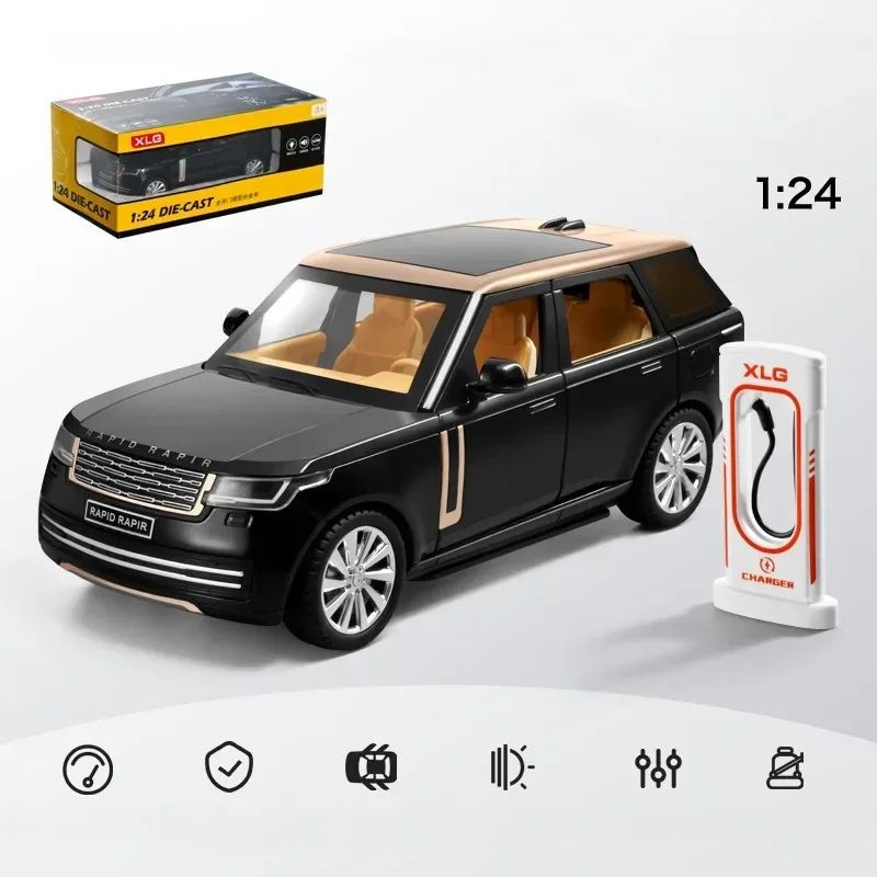 

Модель внедорожника Range Rover, сплав, литой под давлением, внедорожные игрушки, имитация сплава 1:24, автомобили, звук и свет, коллекционная миниатюра Voiture