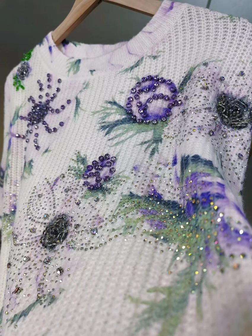 여성 하이엔드 스웨터, 니트 풀오버, 니트 상의, 점퍼 의류, 가을 겨울, 실제 사진