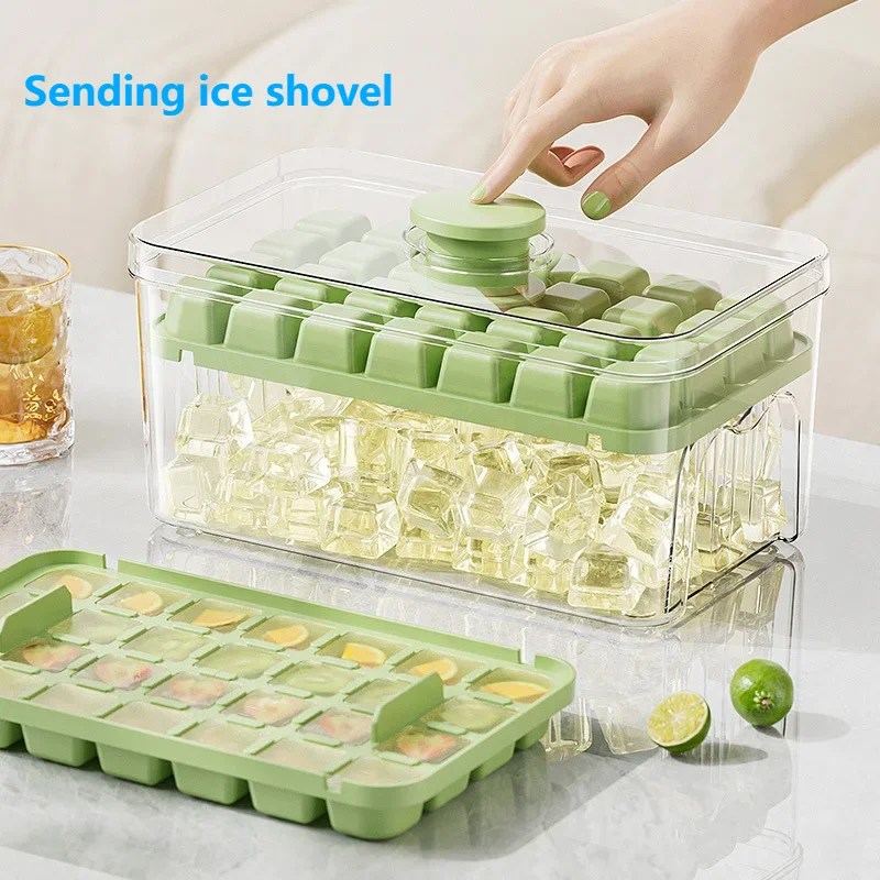 

Summer Ice Cube Mould 28/56 Grids Grids Silicone Mould Ice Box Food Grade Silicone Ice Cube Tray With One Click Ice Maker DIY