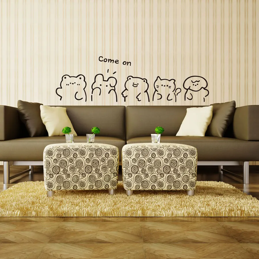 

Animal Vinyl Sticker for Room Wall.Cute Pet Decor Wallpaper and Mural,Apply Kid's Room Living Room Bed Room,Waterproof