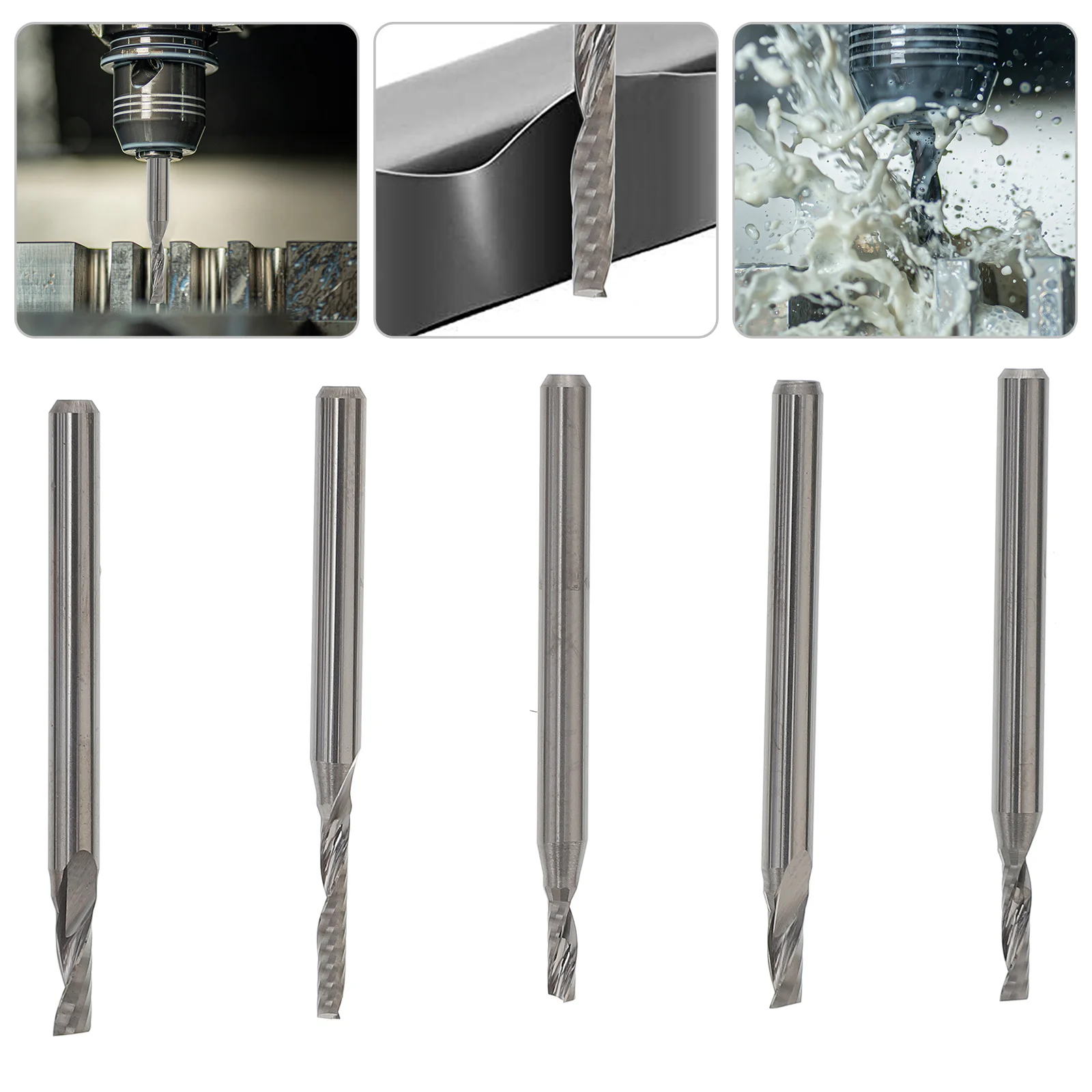 텅스텐 스틸 CNC 밀링 커터 비트 세트 1세트, 고내구성 대형 칩 제거 조각 엔드밀 라우터 비트 (아크릴, PVC용)