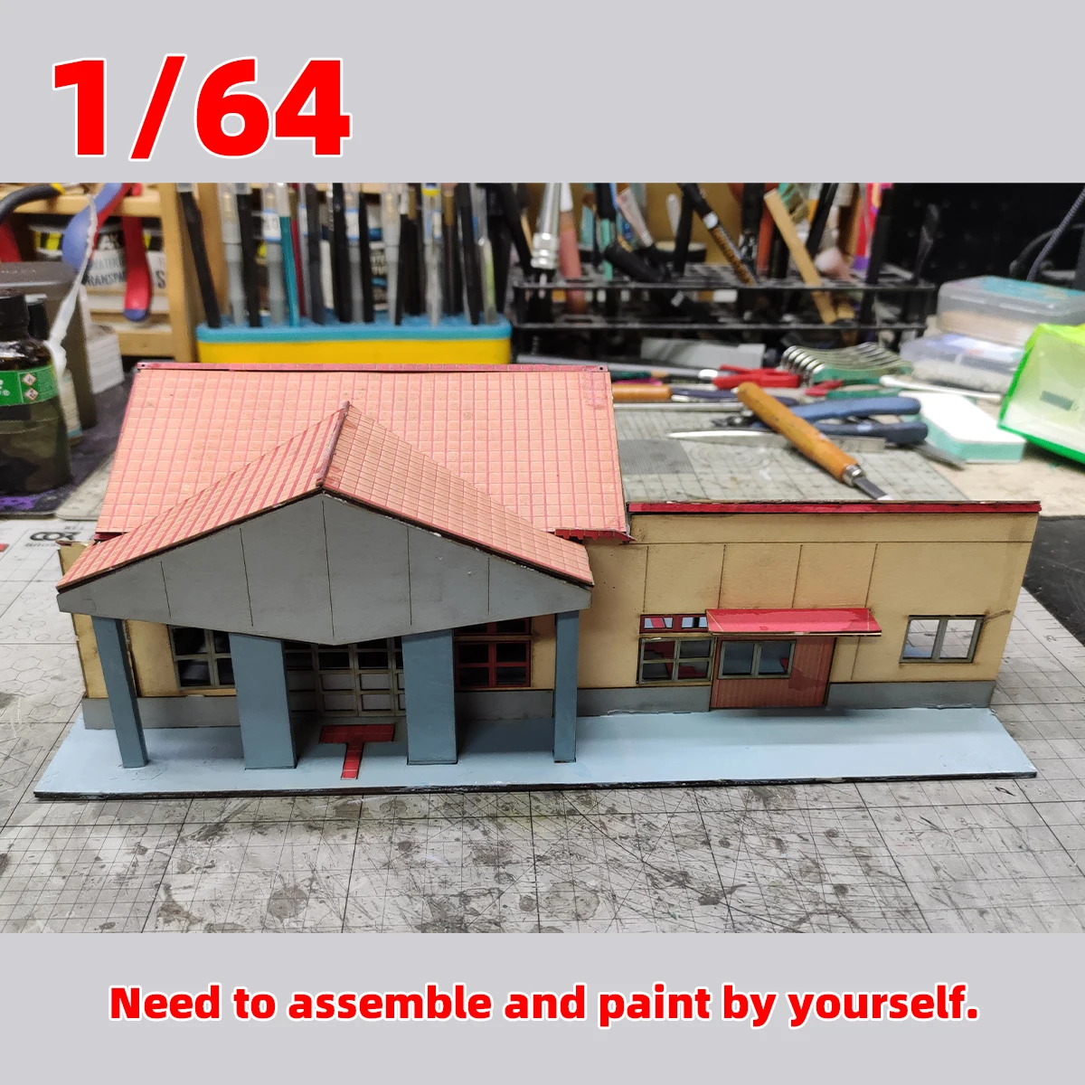 Architektonisches Modellbausatz Sandtisch-Modell Eisenbahn Bahnhof Busstation Diorama Maßstabsmodellbausatz 1/64 1/72 1/87 1/150 – Detail 1
