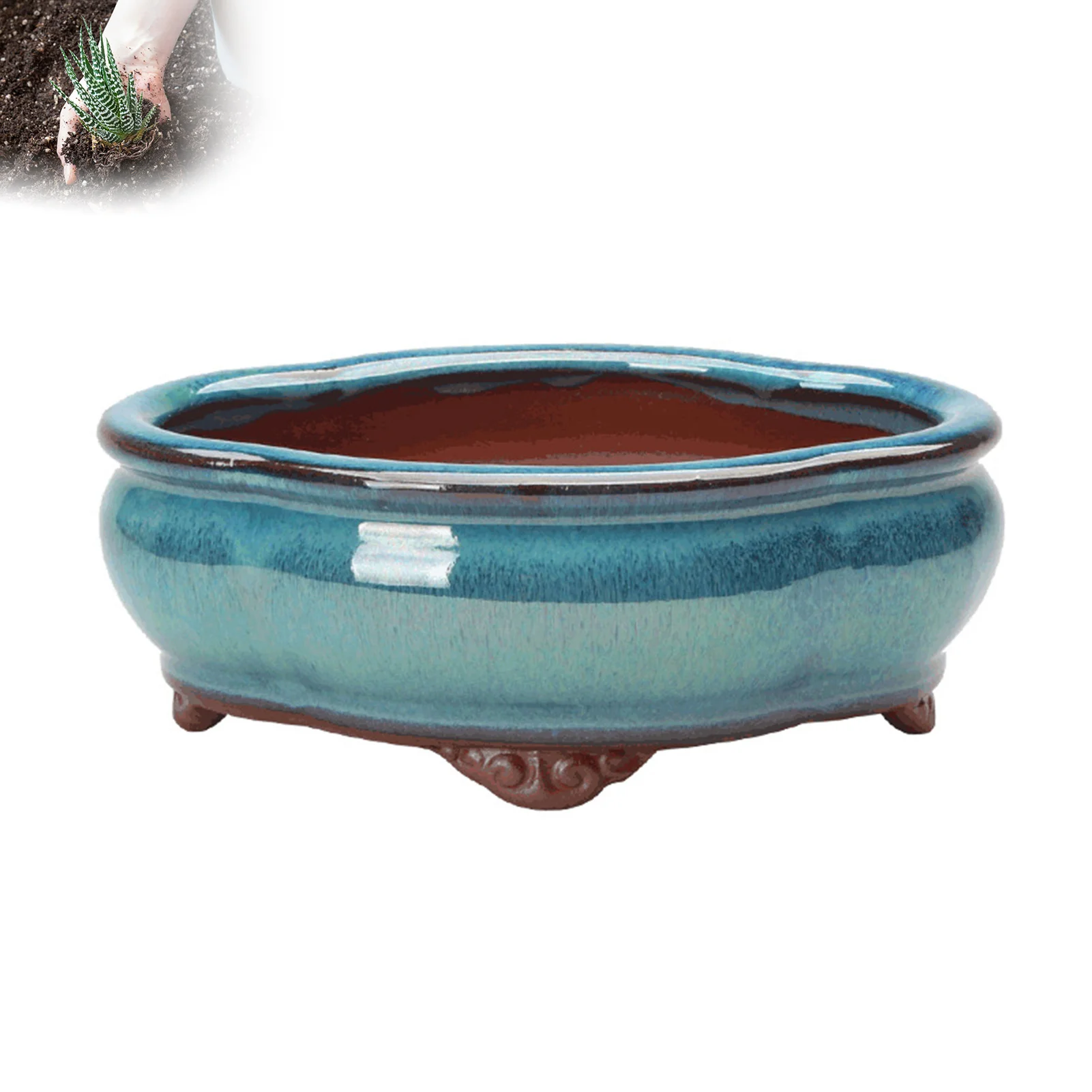 Ceramic Flower Pots With Drain Hole Handmade Succulent Miniature Flower Pots For Living Room Bedroom Study Pots Xuan-us