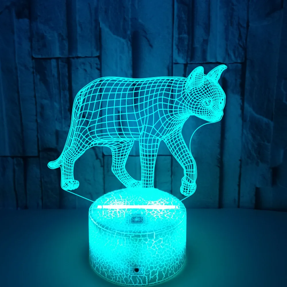 Nighdn-Cat 3D Illusion Night Lamp for Children, Night Light, Bedrooom Decoration, LED Nightlight, Christmas, Birthday Gifts for Kids