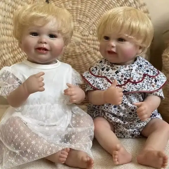 18 Inch Vinyl Reborn Doll, Rooted Hair, Big Eyes, High-Grade Hand Painting, Perfect for Gifts and Collection