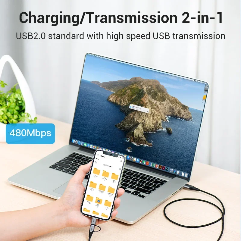 Vention MFi كابل USB آيفون 12 برو ماكس XR 11 8 برو شاحن سريع البرق الحبل ل Xiaomi مايكرو USB كابل بيانات نوع C كابل