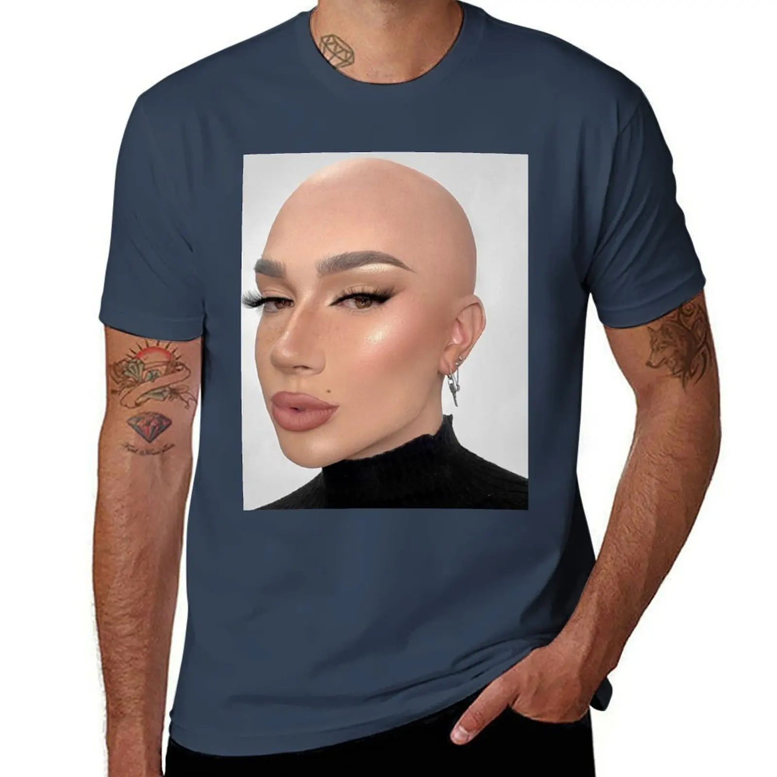 

Charles Bald James T-Shirt Plus Size Workout Short Sleeve Top