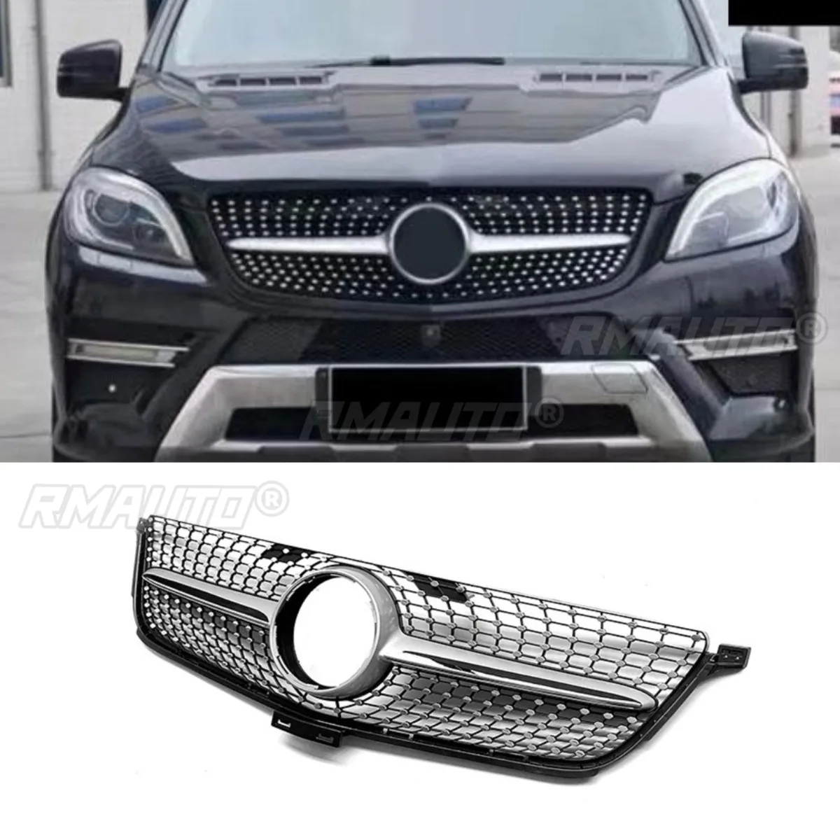 

Car Bumper Grill Decorative Strips Racing Grille Body Kit Front Bumper Grill For Mercedes Benz ML W166 2013-2015 Exterior Part
