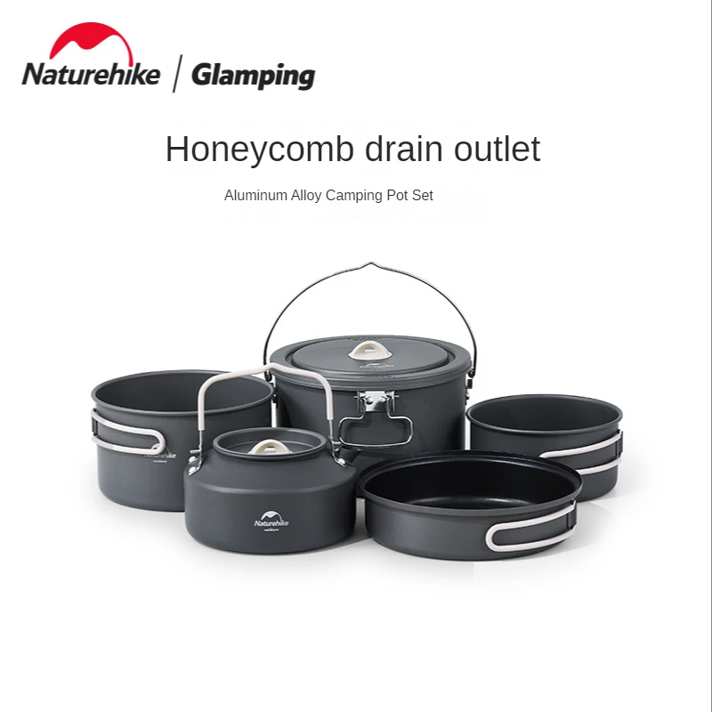 

Naturehike-Aluminum Alloy Camping Pot, Tableware, Kitchenware Set, Outdoor Camping, Tableware, CNH22CJ002