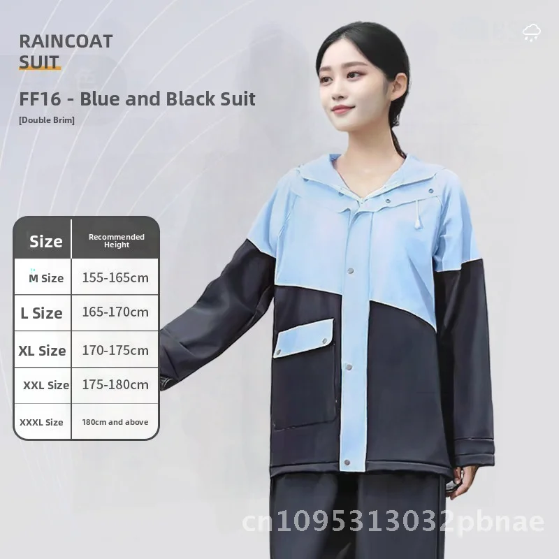 

Электрический мотоциклетный плащ из ПВХ, ветрозащитные, морозостойкие, разделенные дождевики для всего тела для взрослых, темно-синий с белым, голубым