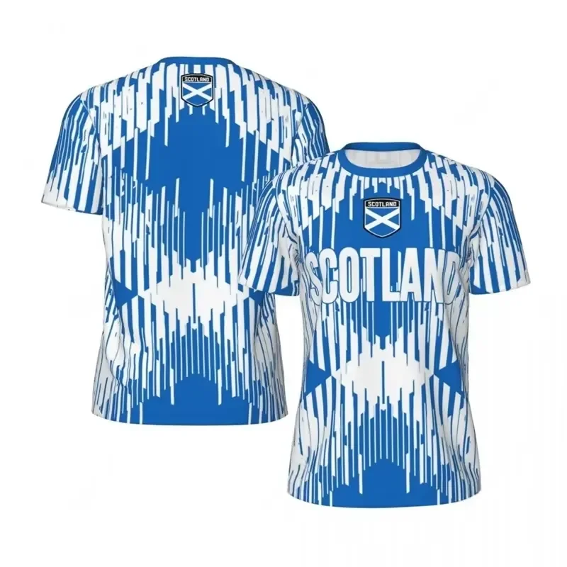 2026 Men's Scotland Football Cool Outdoor Sports T-Shirt with 3D Printed Soccer Design Short Sleeve Summer