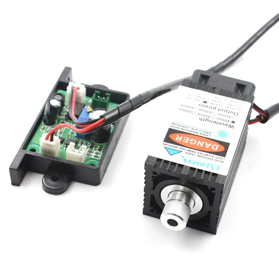 405nm 500mW Engraving Laser Module Violet/Blue Dot Lighting with TTL Driver 12V Adapter
