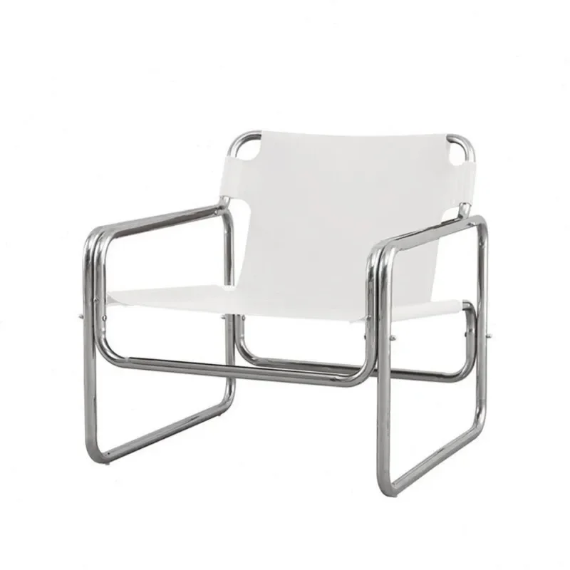 Single Sofa Chair Designer Bauhaus Casual Chair Stainless Steel Saddling Coffee Chair Shooting Prop New Dropshipping