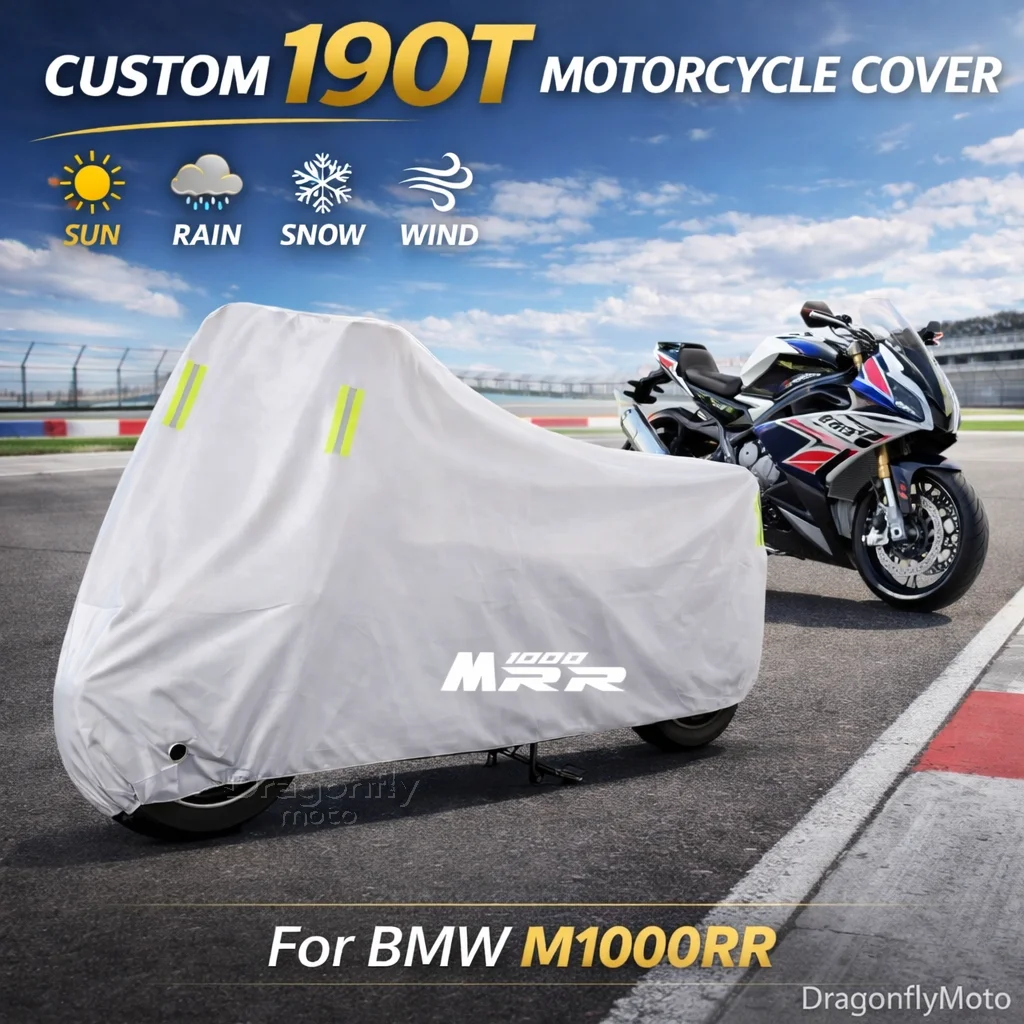 

For BMW M1000RR M 1000 RR 2019-2025 Motorcycle Cover Silver Waterproof UV Rain Dust Sun Outdoor Indoor Protector