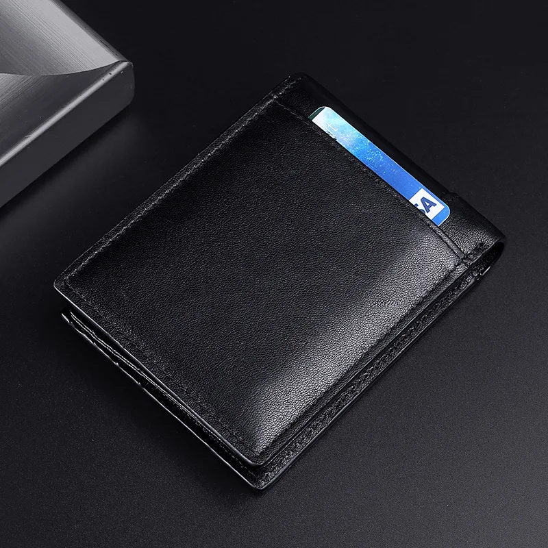 RFID Wallets for Men Slim Bifold Genuine Leather Front Pocket Wallet Extra Capacity Credit Card Holder Purse with  ID Window