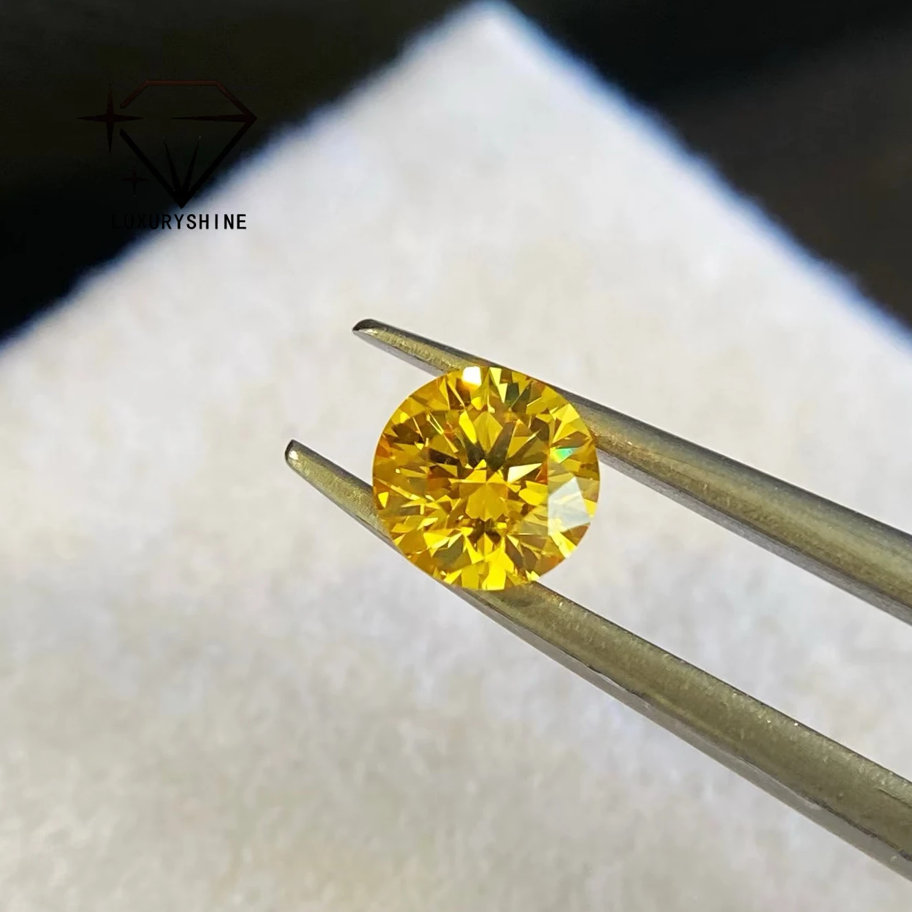 LuxuryShine VVS2/VS1 مختبر نمت الماس يتوهم حية الأصفر شكل دائري الماس فضفاض مع شهادة IGI مجوهرات مخصصة #6