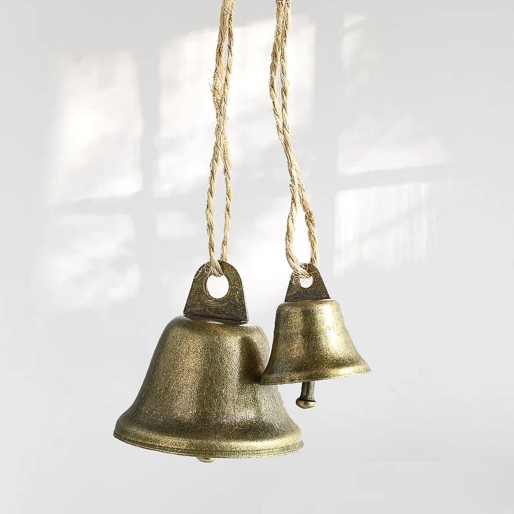 6PCS Mini Jingle Bells DIY Wind Chimes Making Hanging Vintage Brass Color Doorbell Pet Collar Pendant Wedding Christmas Decor