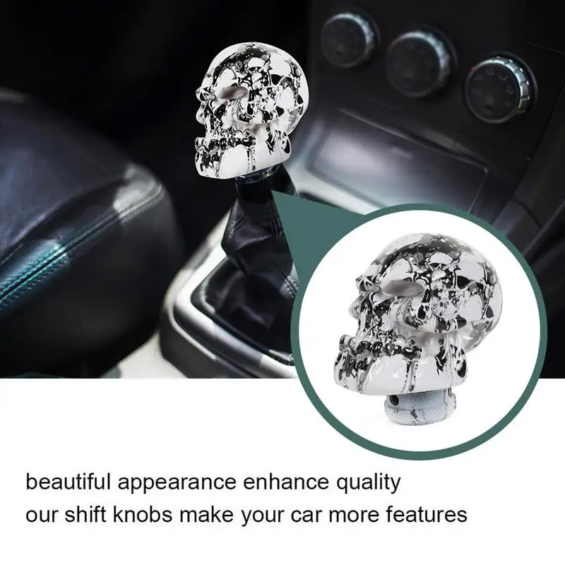 Car Gear Shift Knob Skull Head Shifter Lever Universall Durable Vehicle Gear Tip Reliable For Car Truck Handle Head Replacement