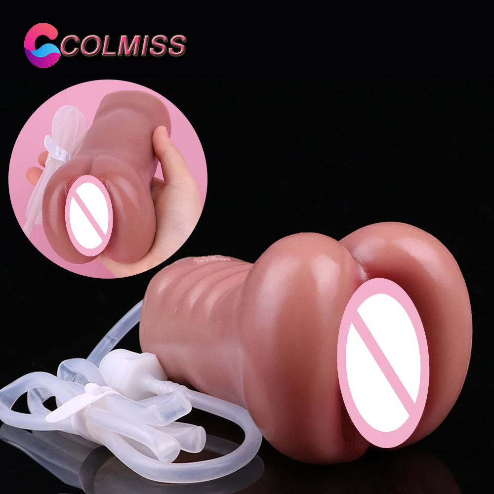 

COLMISS Realistic Tight Pussy For Men Masturbator Spray Water Aircraft Cup Male Masturbators Squirting Penis Massage Sex Toy 18+