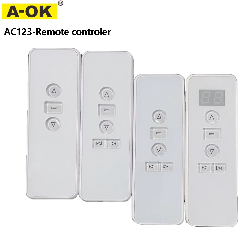 A-OK AC123 1/2/6/16CH Remote Controller RF433 Hand Held Emitter A OK Electric Curtian Motor, Wireless Control Intelligent Home